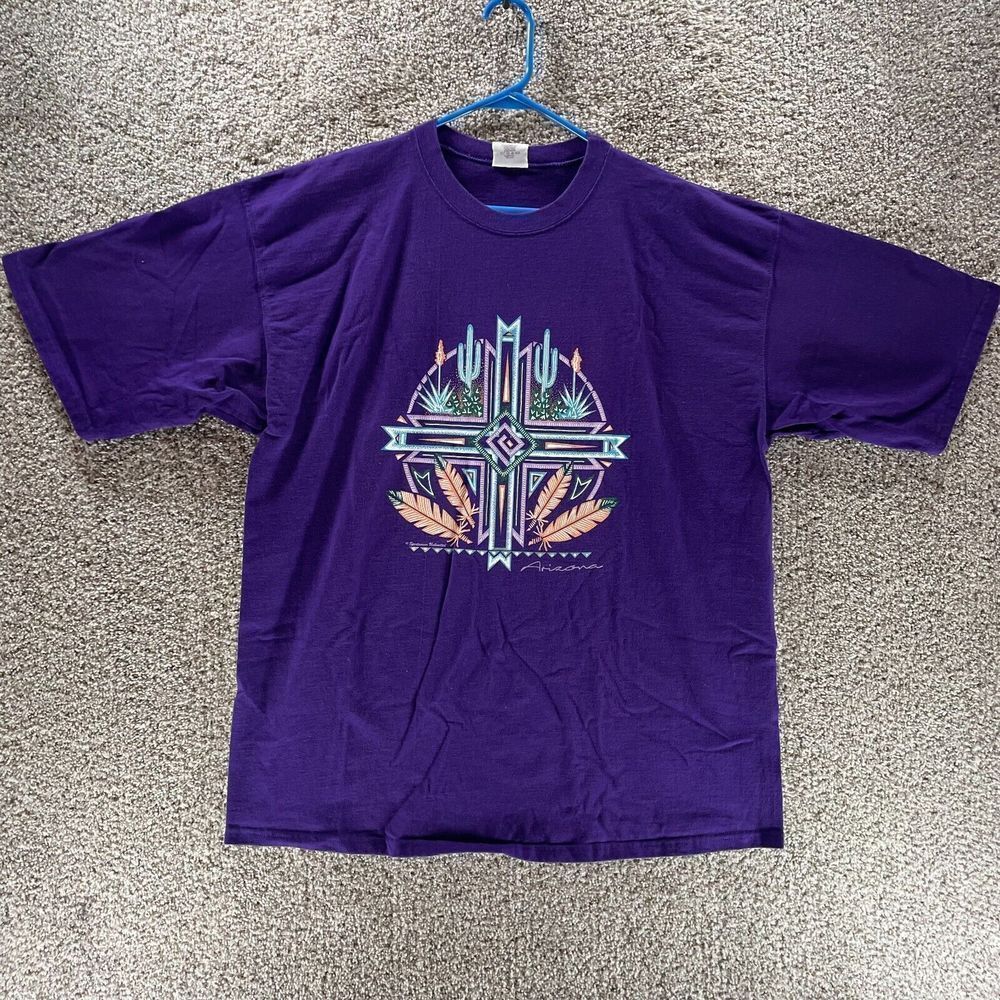 Vintage Arizona Shirt‎ Mens Extra Large Purple Santee Heavy Weight Made In USA